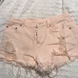 Pink jean shorts